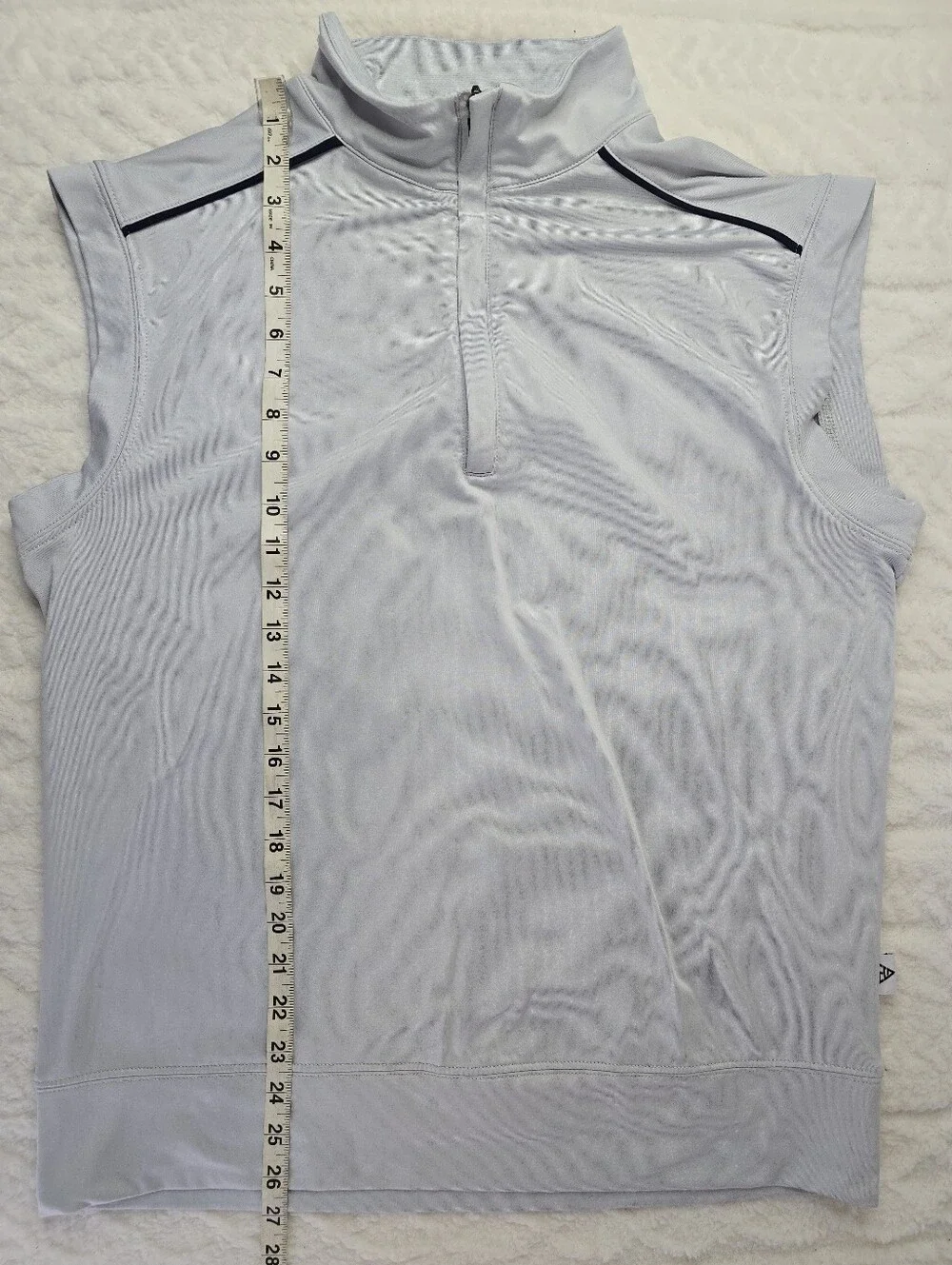 Maelreg Performance Golf Vest Light Blue Quarter Zip Mock Neck Athletic S